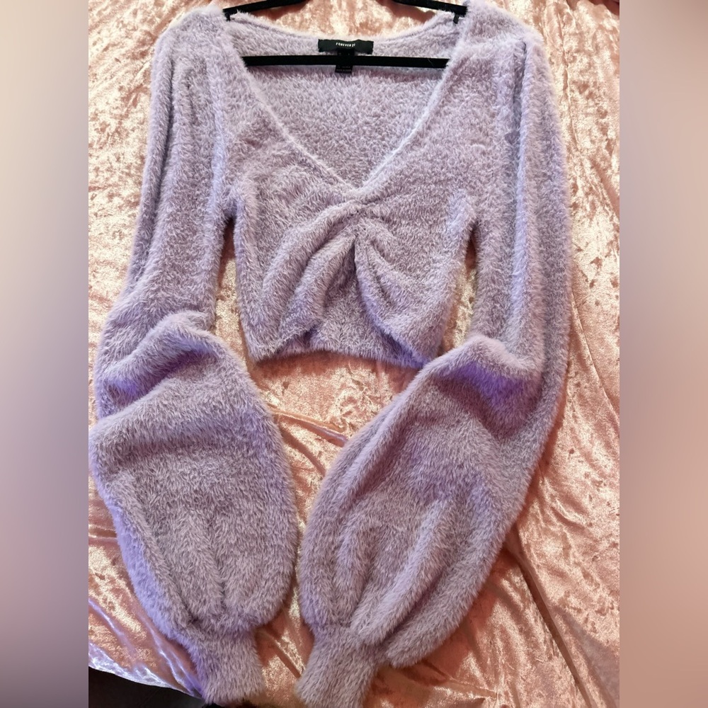 Forever 21 Lavender Cropped Sweater